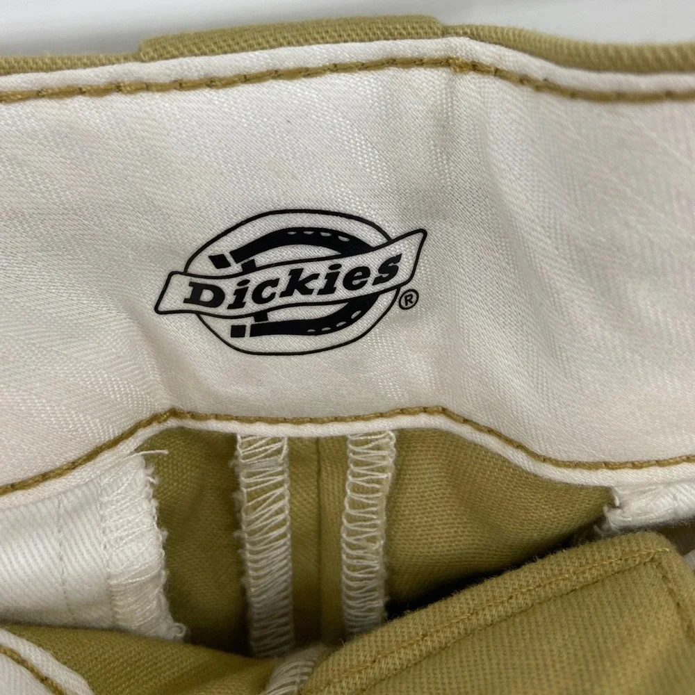 Dickies Womens Wide Leg Cargo Pants Khaki Tan Twill High Waisted FPR03S2K NEW